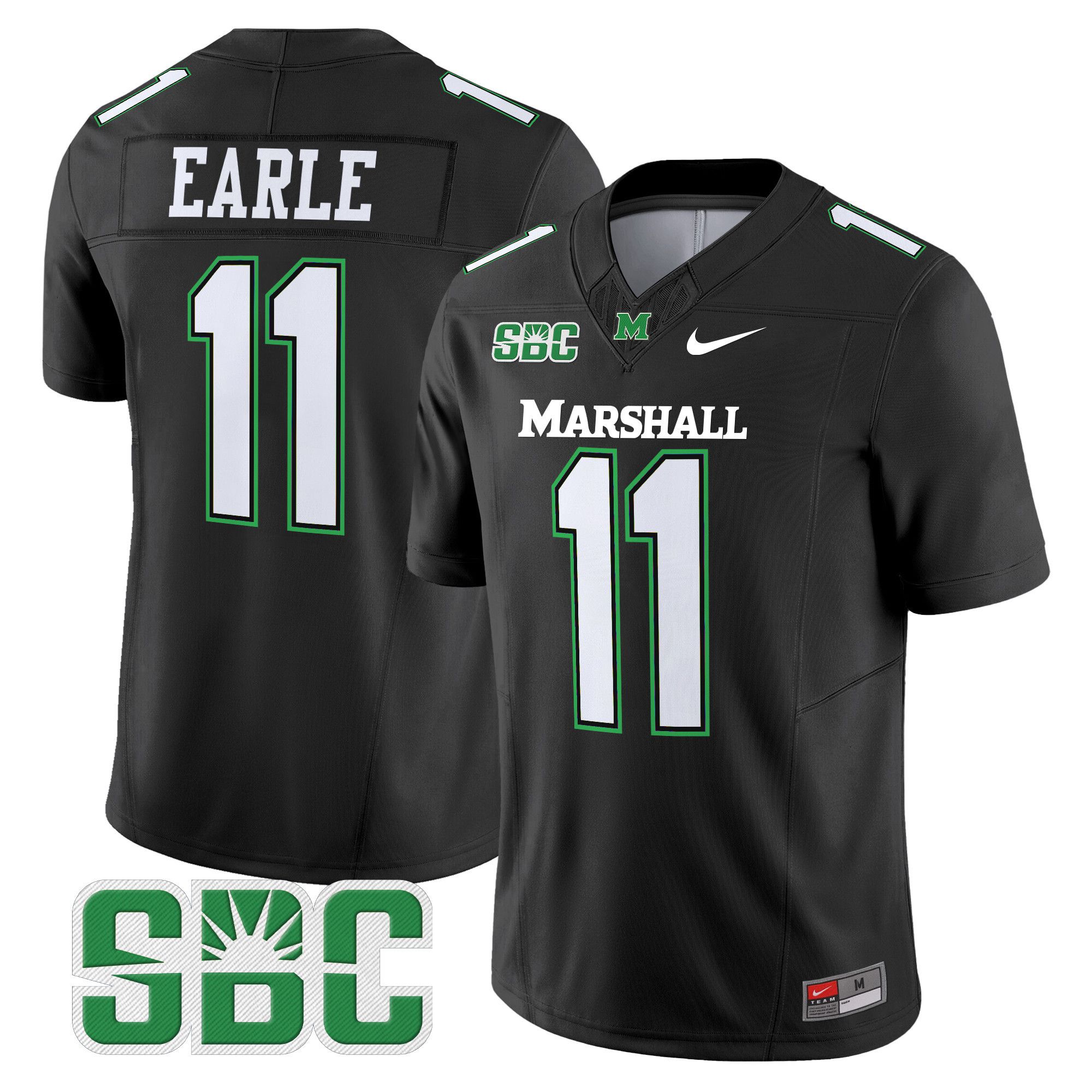 Men Marshall Thundering Herd #11 Earle Black Nike 2024 Vapor Limited NCAA Jersey style 1->more ncaa teams->NCAA Jersey